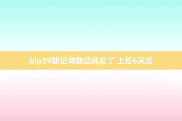 bip39助记词助记词忘了 上任6天后